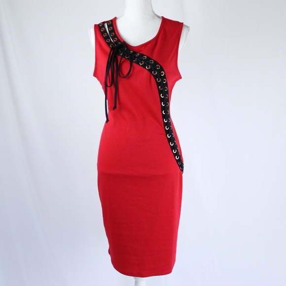 VENUS Dresses & Skirts - VENUS NWOT Lace Up Dress Red